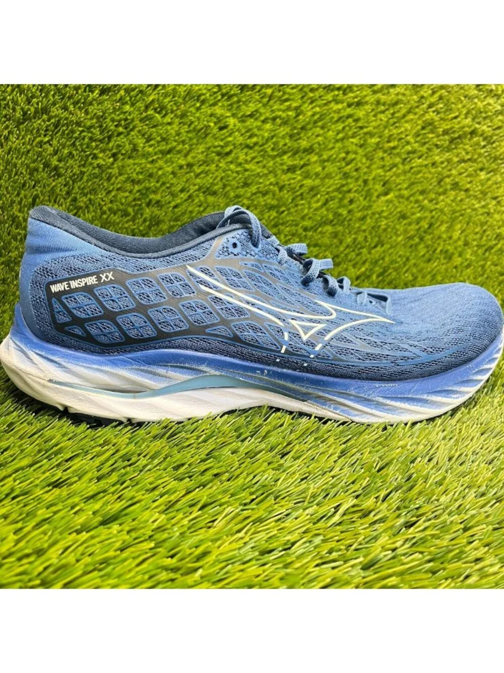 Mizuno Wave Inspire 20 Mens Size 12 Blue White Athletic Running Shoes Sneakers
